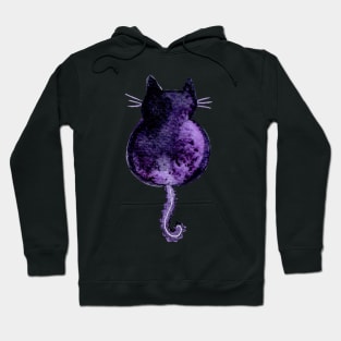 Spooky Cat Silhouette - Watercolor Hoodie